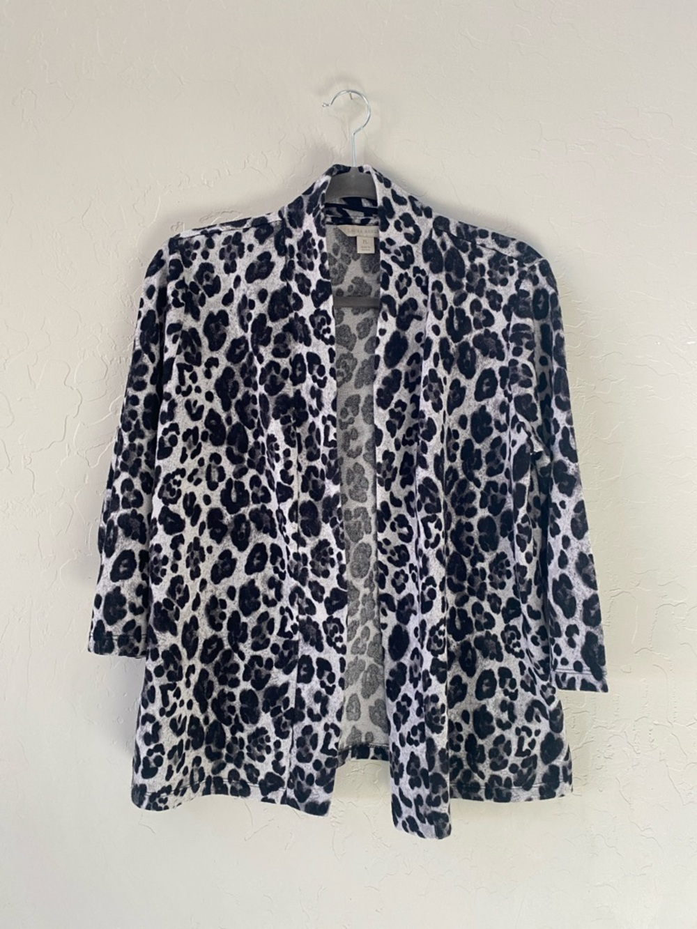 Laura Ashley Black and White Leopard Print Cardigan